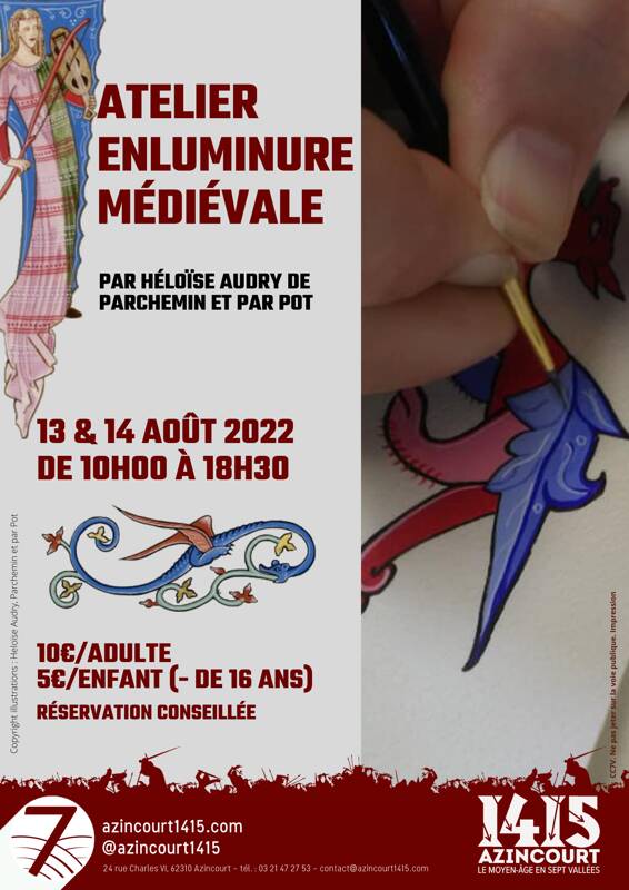 Atelier enluminure médiévale au Centre Azincourt 1415