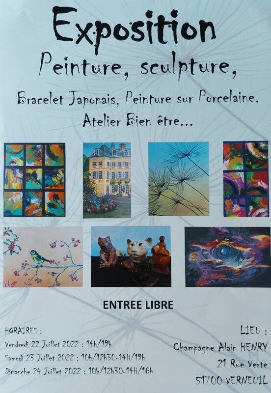 Exposition peintures, sculptures et atelier Bien Etre.
