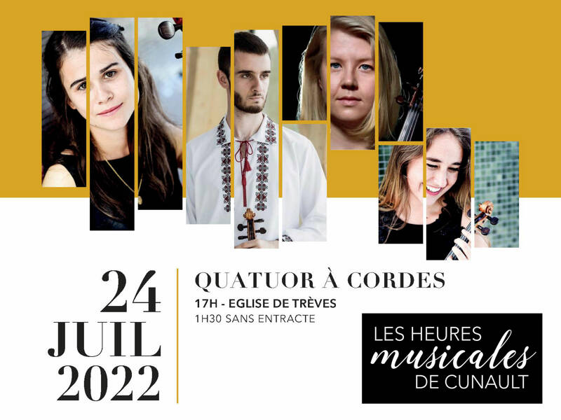 Dimanche 24 juillet 2022 - Les Heures Musicales de Cunault – Concert du quatuor Les Cordes de Loire