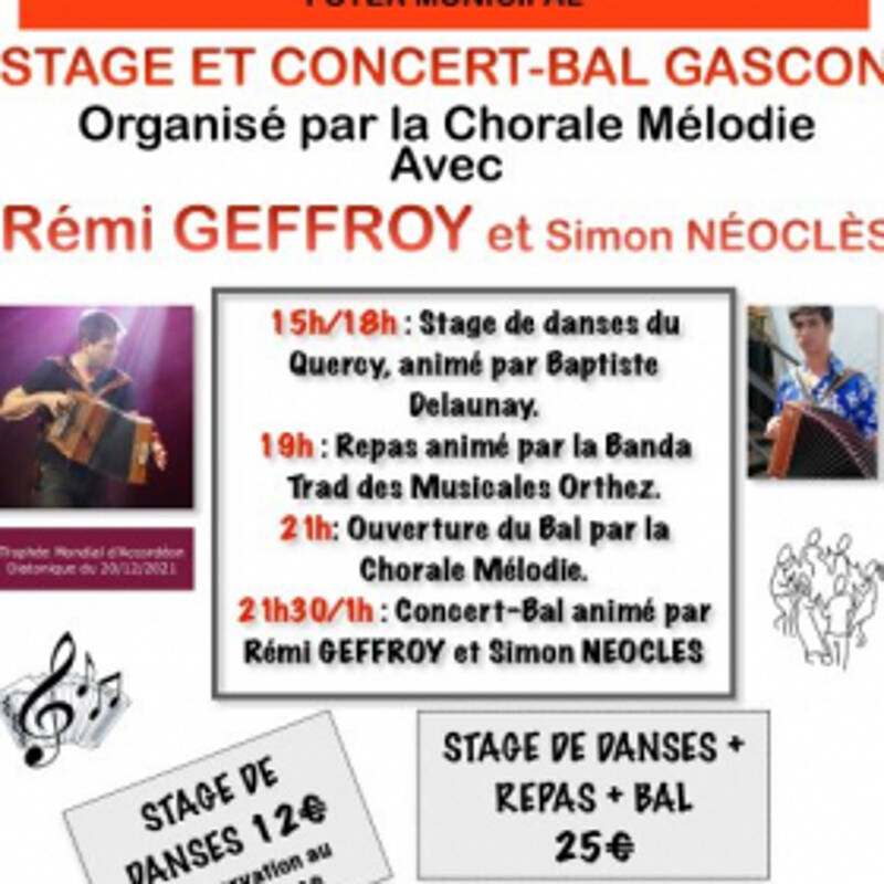 Stage de Danses du Quercy et Concert-Bal avec REMI GEFFROY et SIMON NEOCLES