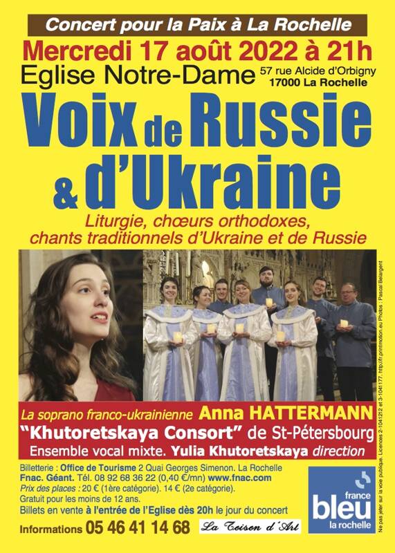 VOIX DE RUSSIE ET D'UKRAINE CONCERT POUR LA PAIX