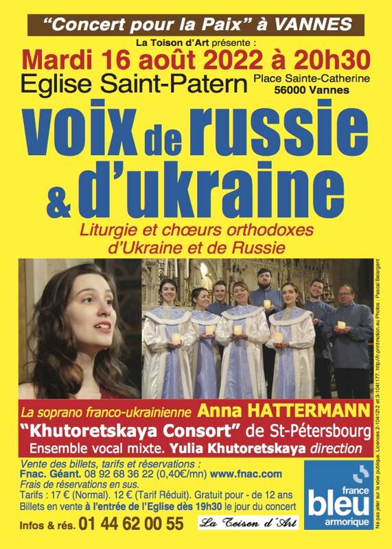 VOIX DE RUSSIE ET D'UKRAINE CONCERT POUR LA PAIX