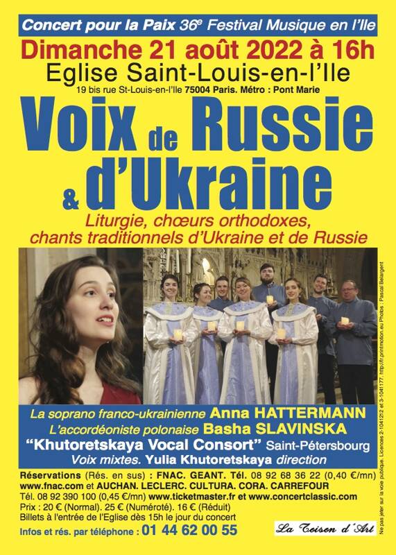 VOIX DE RUSSIE ET D'UKRAINE CONCERT POUR LA PAIX