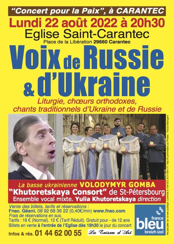 VOIX DE RUSSIE ET D'UKRAINE CONCERT POUR LA PAIX