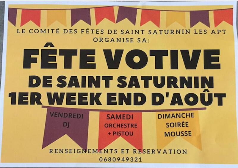 FETE VOTIVE de SAINT SATURNIN LES APT