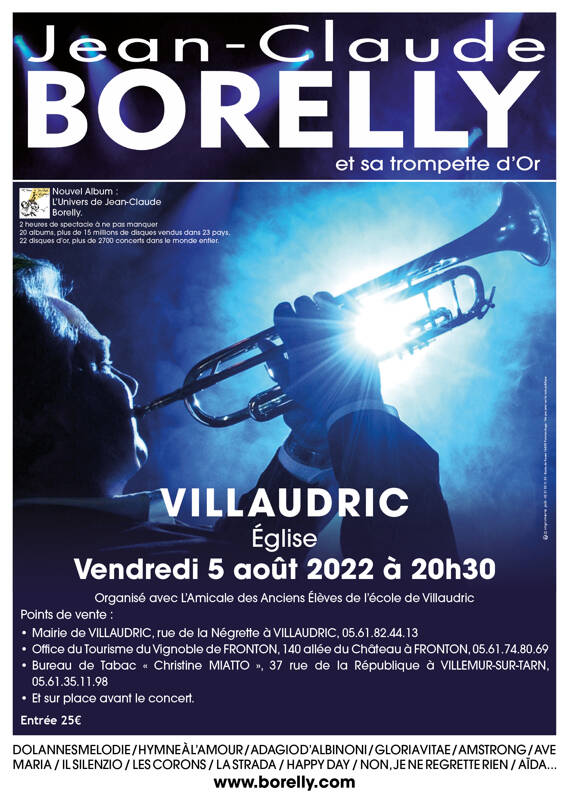 Jean-Claude Borelly et sa Trompette d'Or à Villaudric