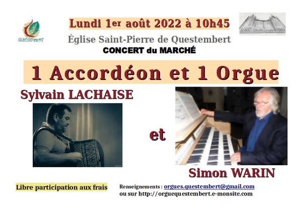 Concert du marché de Questembert : 1 accordéon et 1 orgue