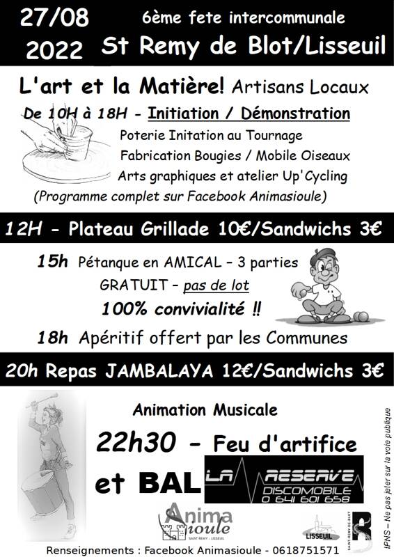 6ème édition de le Fête Intercommunale de St Remy de Blot/Lisseuil