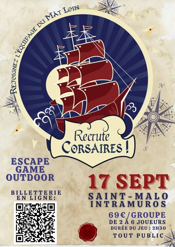 RECRUTE CORSAIRES ! Escape game dans Saint-Malo Intramuros