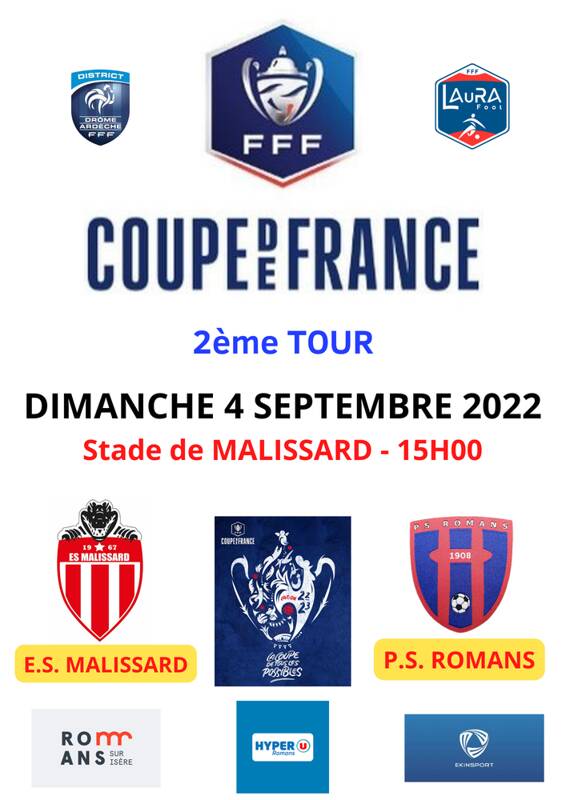 2ème tour COUPE DE France DE FOOTBALL - E.S. MALISSARD - P.S. ROMANS - 04.09.2022