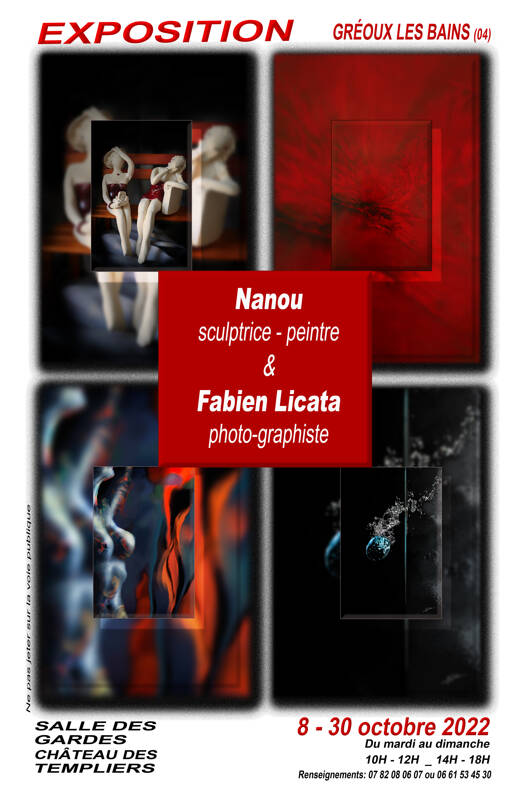 EXPOSITION de NANOU - Sculptures & Peintures & Fabien LICATA Photo-Graphiste