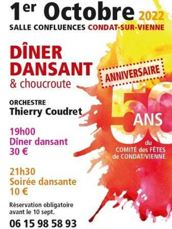 50 ans du Comite des Fêtes de condat sur Vienne - Dîner dansant