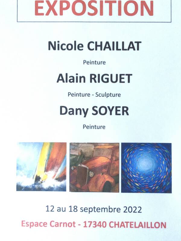 3 Artistes exposent à l'Espace Carnot de Chatelaillon