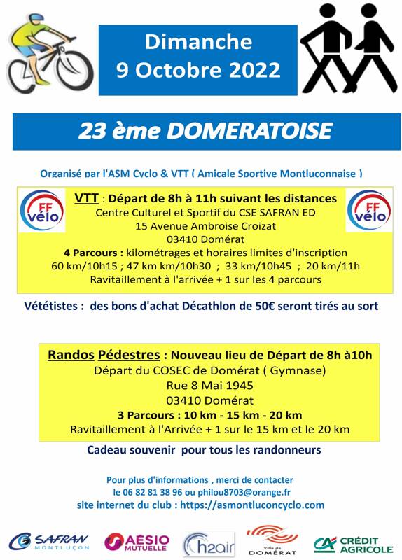 La 23ème Domératoise VTT et Marche