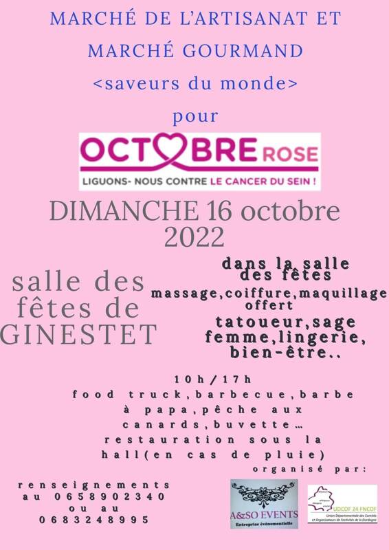 Marché artisanal de Ginestet pour Octobre rose