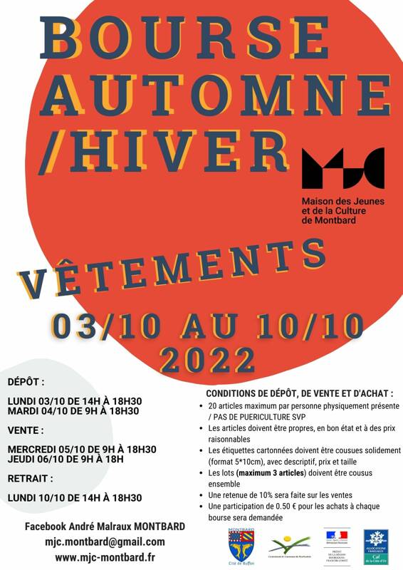 Bourse automne/hiver vêtements MJC André Malraux