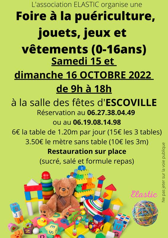 Foire aux jouets, jeux, puériculture, vêtements enfants