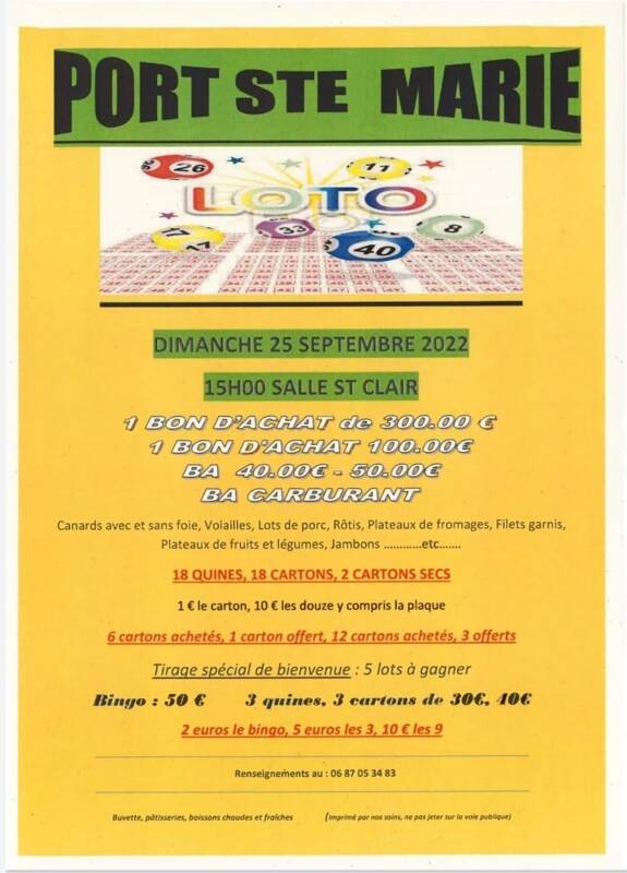 Loto tennis port sainte marie