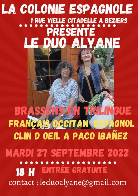 Le DUO ALYANE en concert à la Colonie Espagnole
