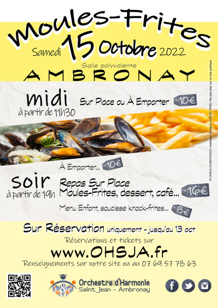 Journée Moules-Frites 2022 de l'OHSJA à Ambronay