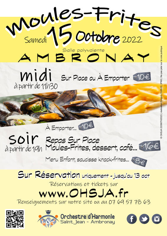 Journée Moules-Frites 2022 de l'OHSJA à Ambronay