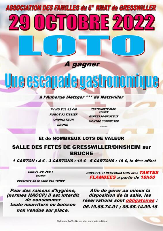 Loto annuel de l'association des familles de gresswiller