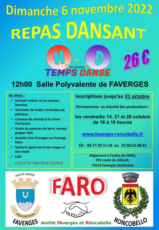 Repas dansant de l'association FARO avec Temps Danse