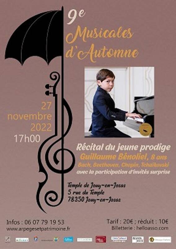 9e Musicales d’Automne - Récital du jeune prodige Guillaume Bénoliel, 8 ans