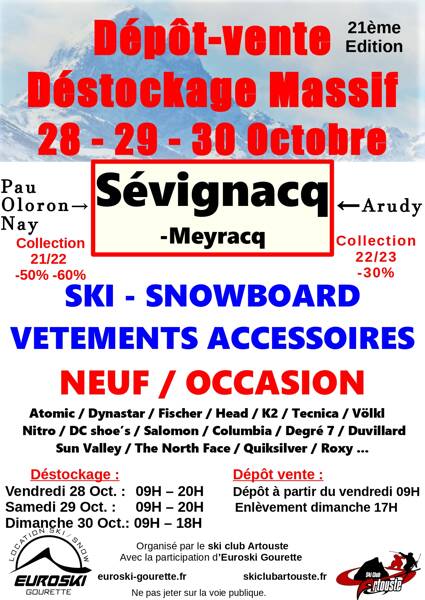 Déstockage Dépôt vente Ski Snow Vêtements Accessoires