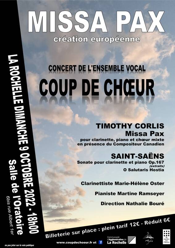 Concert ENSEMBLE COUP DE CHOEUR - Missa Pax de T. Corlis