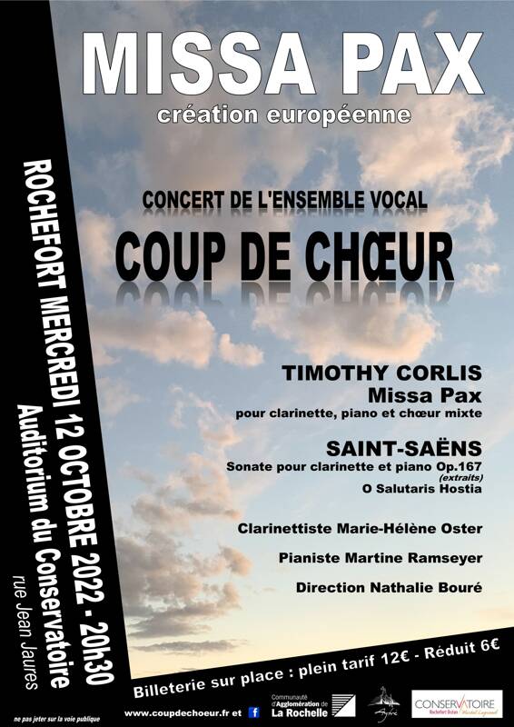 Concert ENSEMBLE COUP DE CHOEUR Missa Pax de T. Corlis