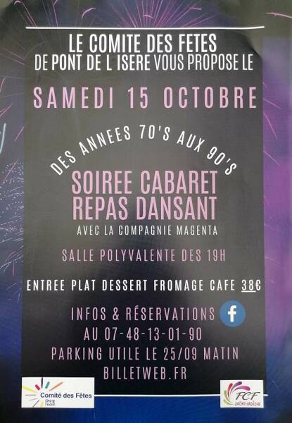Soirée Cabaret du Comité des fêtes de Pont de l'Isère le 15 octobre 2022