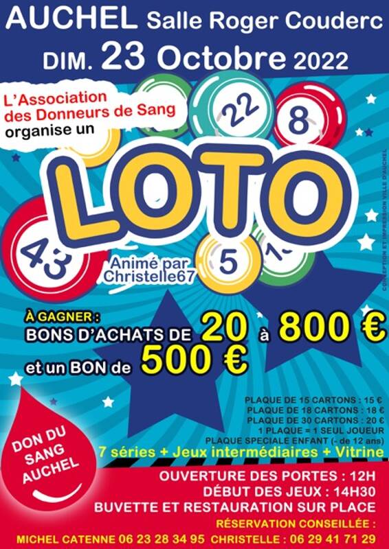 Loto de l'association pour le don du sang d'Auchel