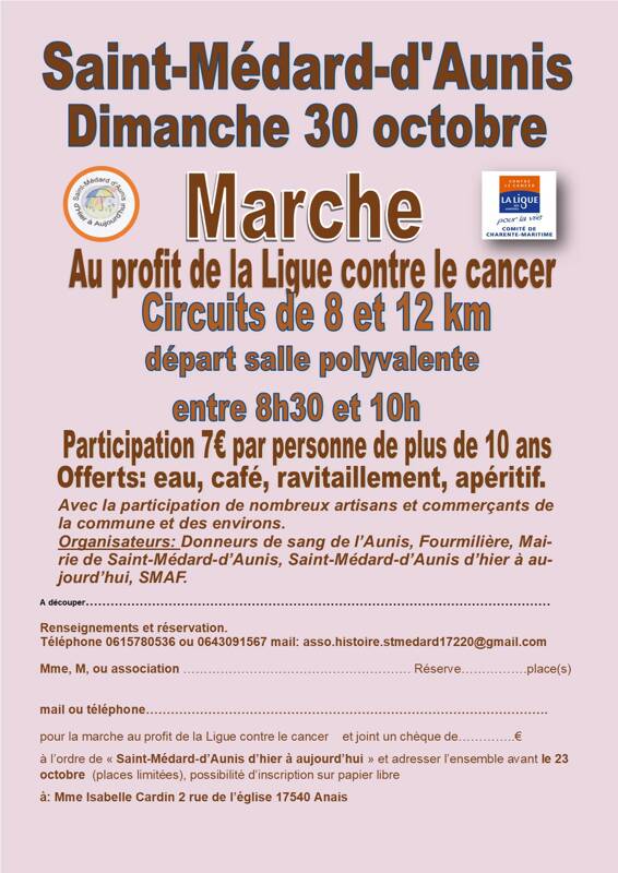 Marche au profit de la Ligue contre le cancer à St Médard d'Aunis