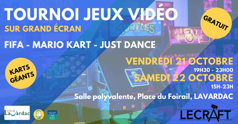 Tournoi de jeux vidéos sur grand écran