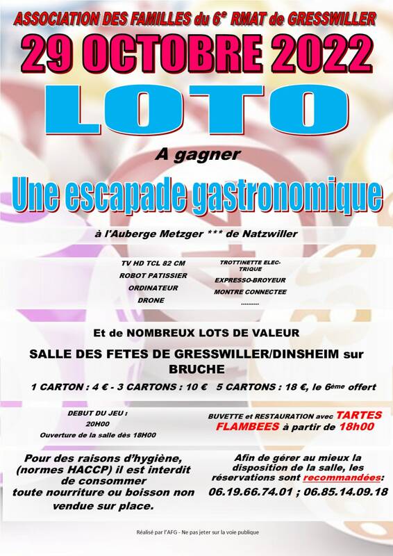 Loto annuel de l'association des familles de Gresswiller