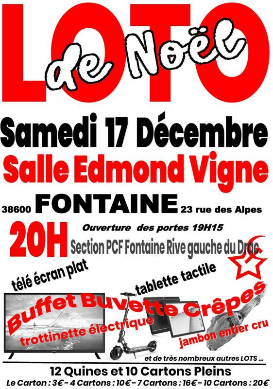 Super LOTO de Noël le 17 décembre 2022