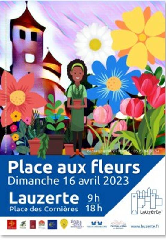 Marché aux fleurs de Lauzerte