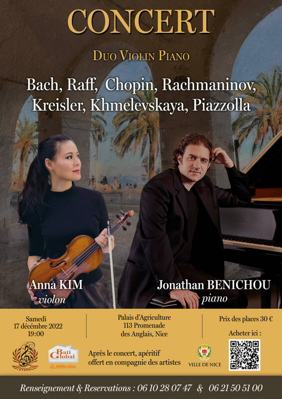 Concert Duo Jonathan Benichou Piano et Anna Kim Violon