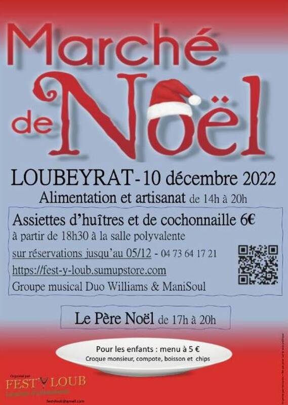 Marché de Noël - Concert- Bar à Huîtres & Cochonnaille à Loubeyrat 63