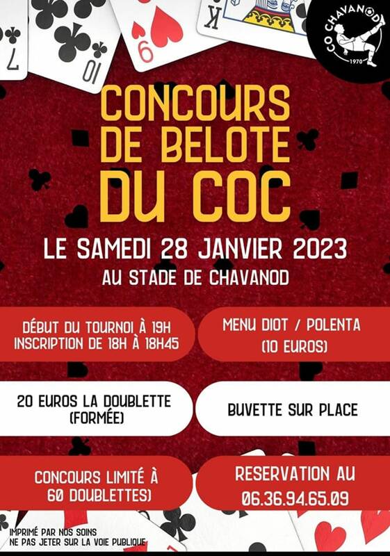 tournois de belote du CO Chavanod