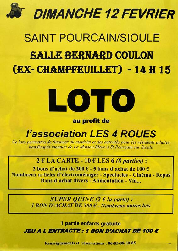 Loto de l'association Les 4 Roues