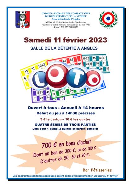 Loto organisé par l'UNC