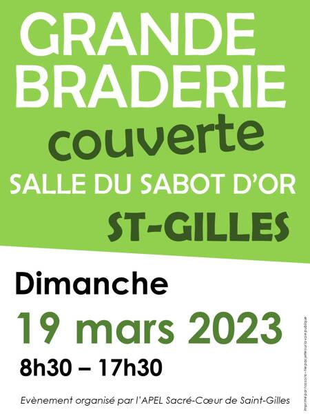 Grande Braderie couverte organisée par l’APEL de l’école Sacré-Cœur.