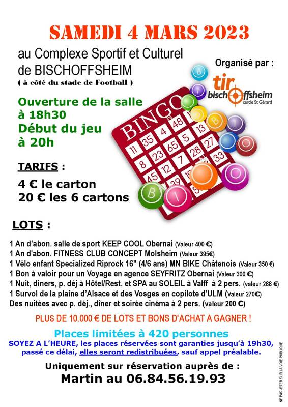 Loto du Tir Sportif Bischoffsheim