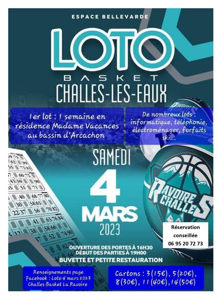 8ième Loto du Basket de Challes-les-Eaux 