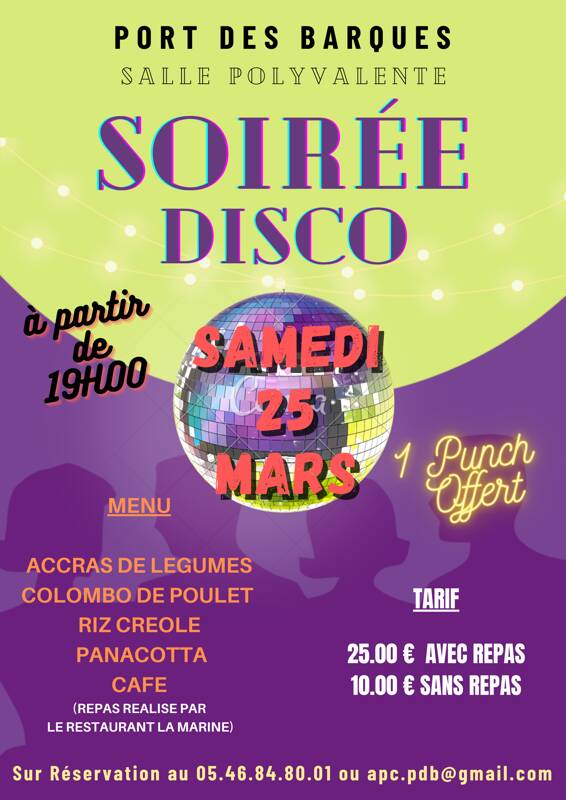 SOIREE DISCO ANNEE 80 / REPAS CREOLE