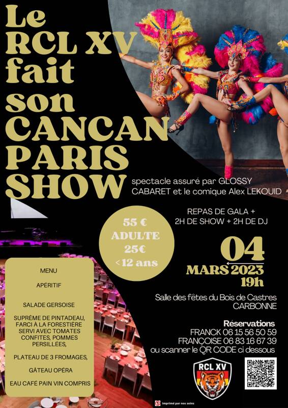 LE RCLXV FAIT SON CANCAN PARIS SHOW