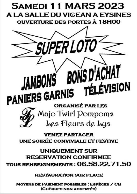 SUPER LOTO DES MAJO TWIRLPOMPOMS LES FLEURS DE LYS