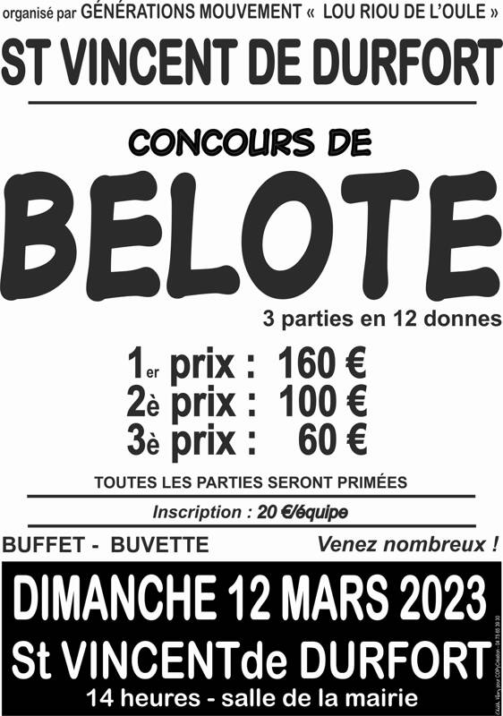 concours de belote lou riou de l'oule